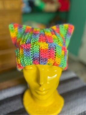 Handmade crochet cat ear beanie